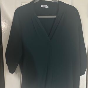 Calvin Klein Black 3/4 Sleeve Wrap Blouse